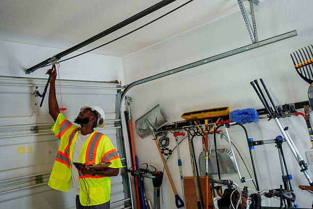 Professional Garage Door Panel Replacement technician working in La Verne, CA